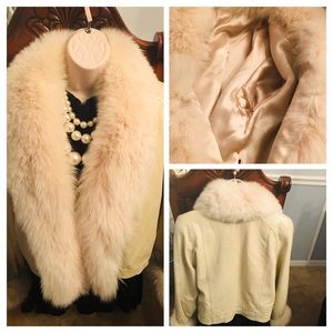 Ladies Ivory Leather Jacket